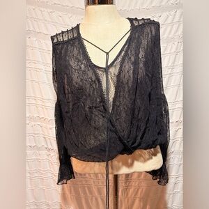 Free People Far Away Lace Top Blouse